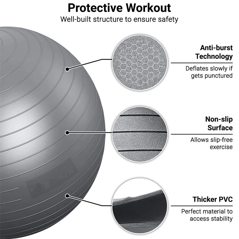 65/75/85cm Yoga Ball – Balance & Fitness for Yoga, Pilates, Pregnancy & Rehabilitation